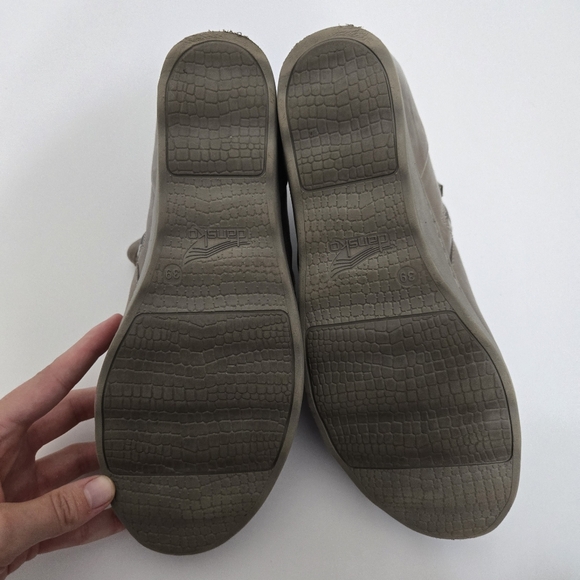 Dansko Miki Bootie wedge taupe burnished zipper leather - Picture 9 of 10